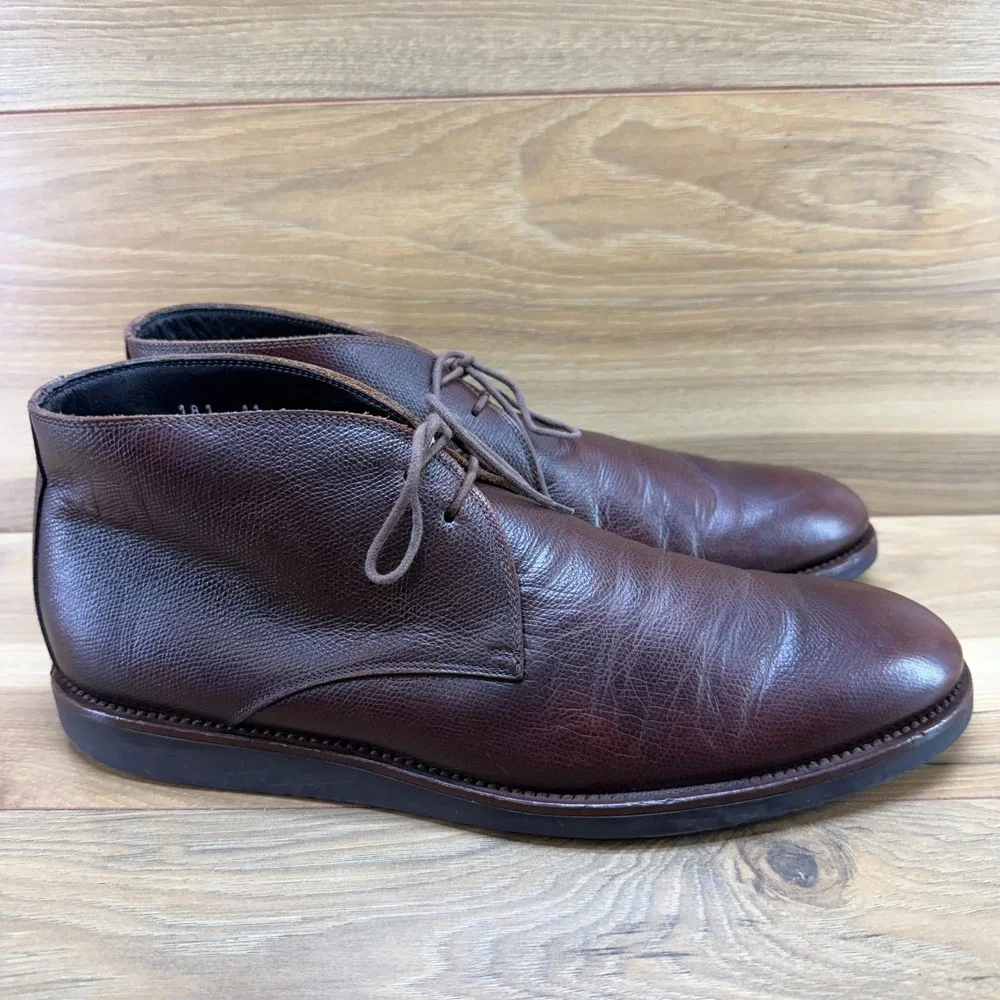 To Boot New York Chukka Boot Mens 11 Brown Textured Leather Adam Derrick Casual